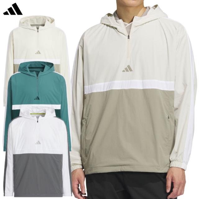 アディダス ビヨンド ザ コース 撥水 カラーブロック アノラック JUW87 メンズ ゴルフウェア ゴルフ 2025秋冬モデル adidas 日本正規品