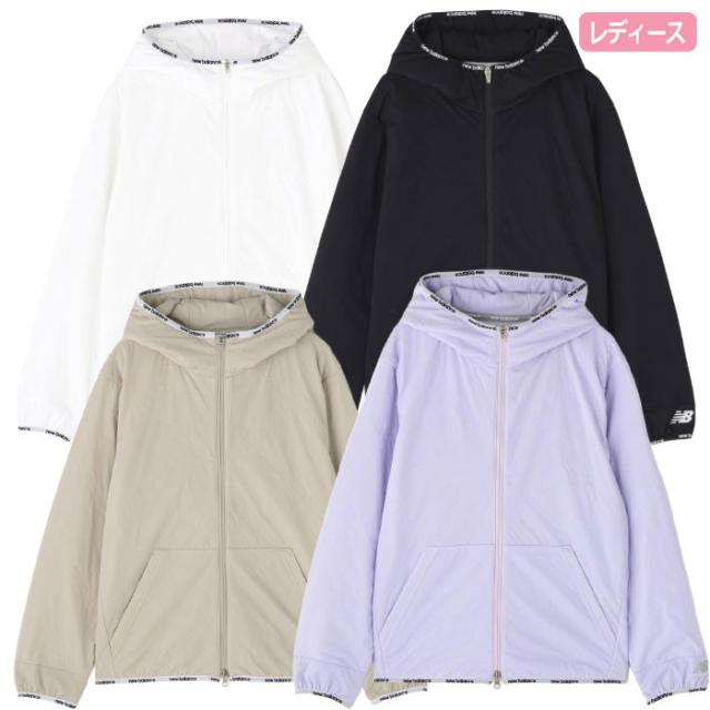 ニューバランス 防風 撥水 保温 ロゴダイヤチェックキルト フルジップ フーディー 012-5220503 レディース 長袖 ゴルフウェア newbalance 2025秋冬モデル 日本正規品