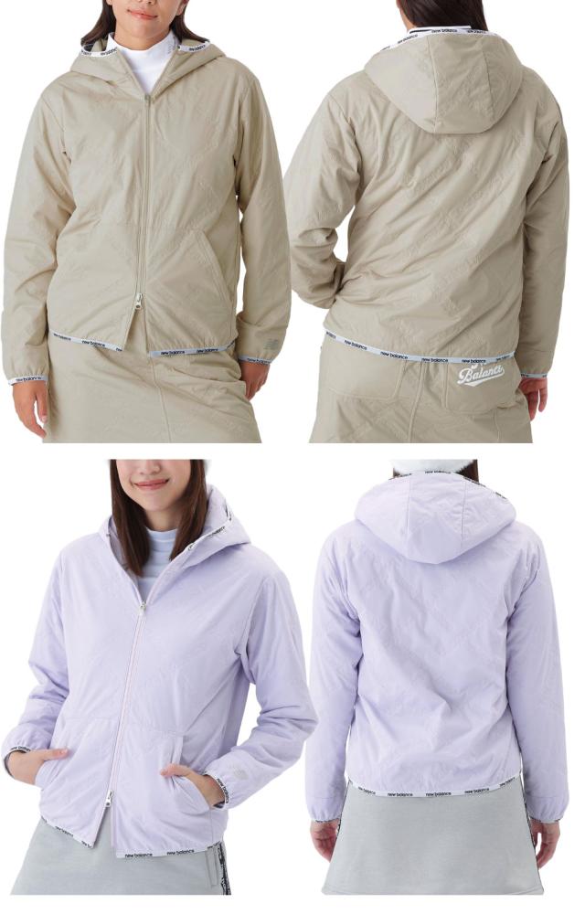 ニューバランス 防風 撥水 保温 ロゴダイヤチェックキルト フルジップ フーディー 012-5220503 レディース 長袖 ゴルフウェア newbalance 2025秋冬モデル 日本正規品 ニューバランス 防風 撥水 保温 ロゴダイヤチェックキルト フルジップ