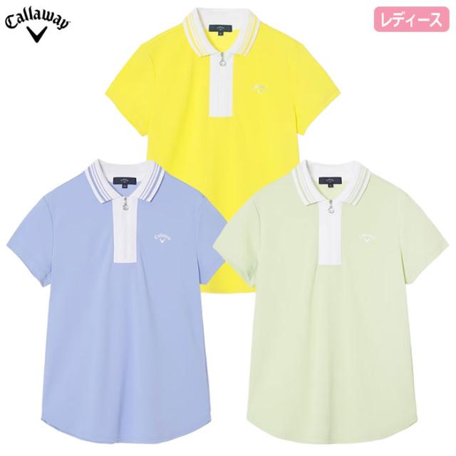 キャロウェイ UVはね除ける裏冷やりとした半袖ハーフジップシャツ C26134205 レディース Callaway ゴルフ御召しもの 2026春夏ひな型 日本定まり品