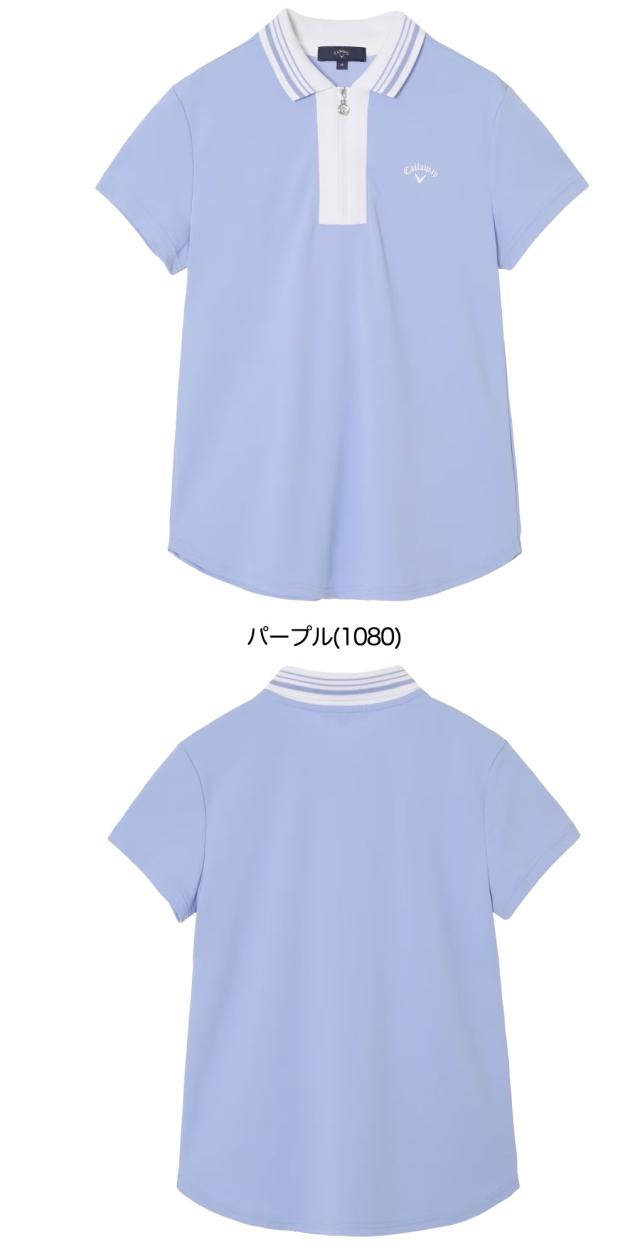 キャロウェイ UVはね除ける裏冷やりとした半袖ハーフジップシャツ C26134205 レディース Callaway ゴルフ御召しもの 2026春夏ひな型 日本定まり品