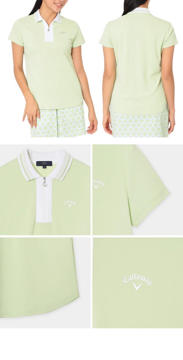 キャロウェイ UVはね除ける裏冷やりとした半袖ハーフジップシャツ C26134205 レディース Callaway ゴルフ御召しもの 2026春夏ひな型 日本定まり品