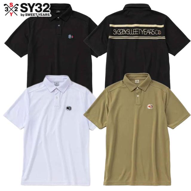 SY32 GOLF シャツ WAVE JQ BACK PRINT POLO メンズ 半袖 SYG-26S1-18 ゴルフウェア 日本正規品 2026春夏モデル