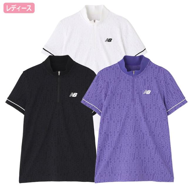 ニュー平衡にする リフレクト・オーバーラップロゴ柄 ハーフジップ モックネック ティーシャツ 012-6166502 レディース new balance 2026春夏ひな型 日本定まり品
