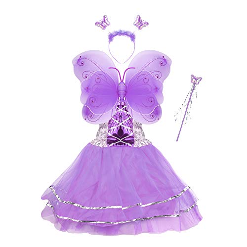 [VOWOV] Dress Up Princess Fairy Costume Set With Dress, Wings, Wand and Headband For Children Ages 3-10【並行輸入品】の通販は