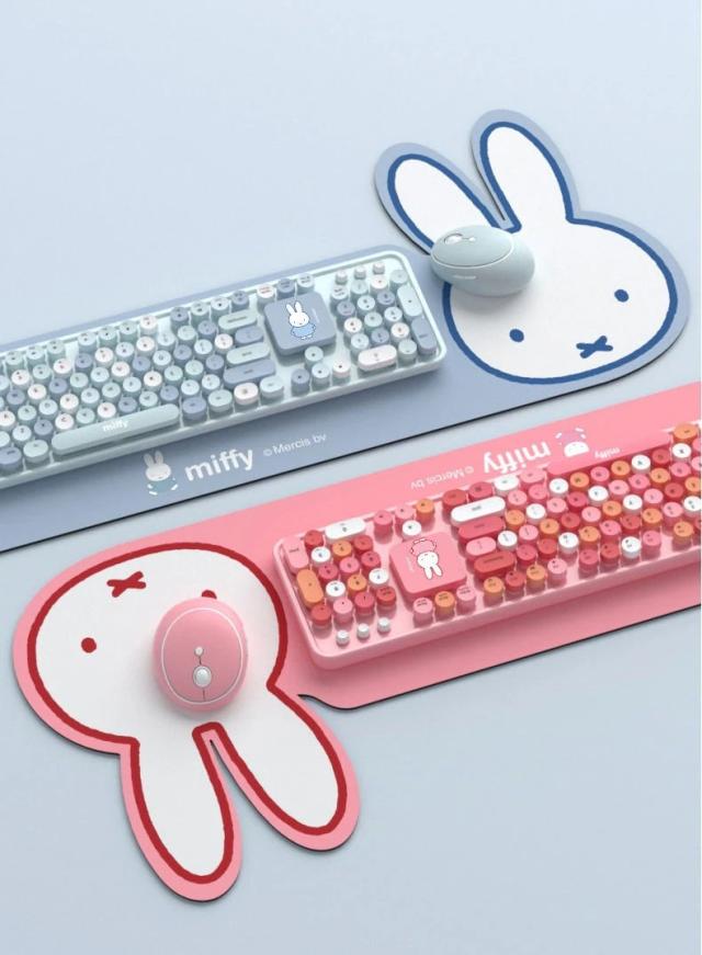 ミッフィ　キーボード 楽天市場】ミッフィー68keys光るキーボード＆マウスパッドセット