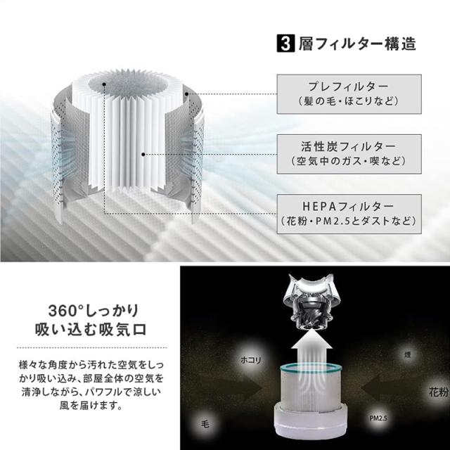 タワーファン 温風 冷風 冷暖タワーファン 夏冬両用 空気清浄 タワーファン 冷暖タイプ 電気ストーブ 冷暖兼用 電気 ヒーター 扇風機 羽なし 電気 ストーブ 省エネ 首振り 8段階風量調節 冷暖房 暖房器具 切タイマー_6