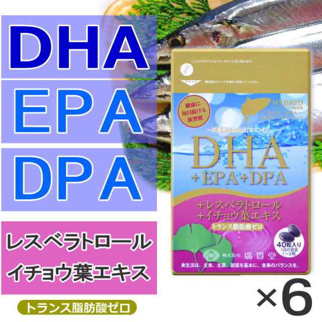 富山めぐみ製薬「DHA EPA DPA イチョウ葉エキス 40粒 6個」 送料無料 メール便 n3系 サプリメントハウス