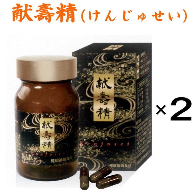 メディカル ニチワ 「献壽精（けんじゅせい）」60カプセル 2個 / 黒ニンニク 黒ニンニク発酵酢 黒高麗人参の通販は 10,951円
