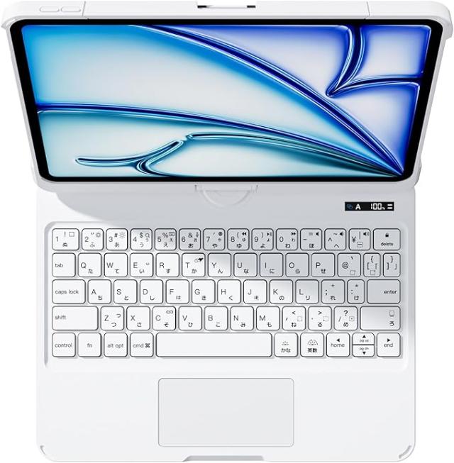 iPad マジックキーボード 【日本語配列】4カラー iPadキーボードケース iPad Air4/5/6 13インチ iPad Pro12.9インチ 11インチ 回転タイプ 7色バックライト付き プレゼント ギフト タブレット カバー_3