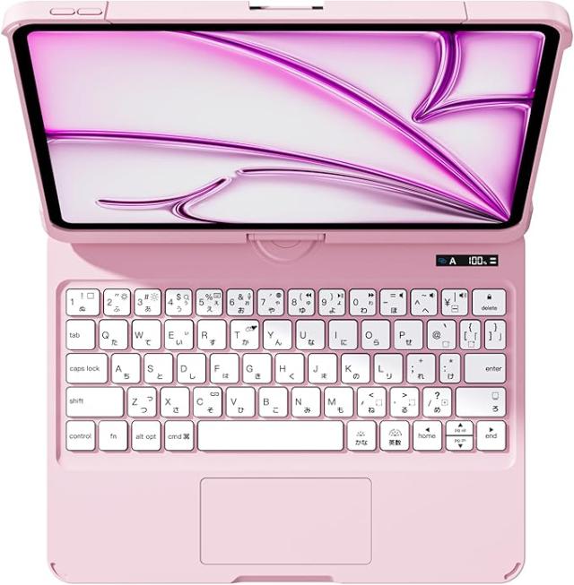 iPad マジックキーボード 【日本語配列】4カラー iPadキーボードケース iPad Air4/5/6 13インチ iPad Pro12.9インチ 11インチ 回転タイプ 7色バックライト付き プレゼント ギフト タブレット カバー_1