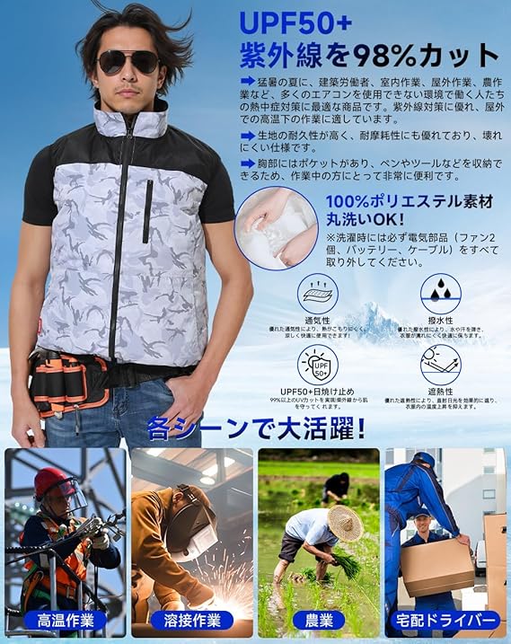 UNISO]【2025新商品・24V】 空調服 新作 ファン付きベスト