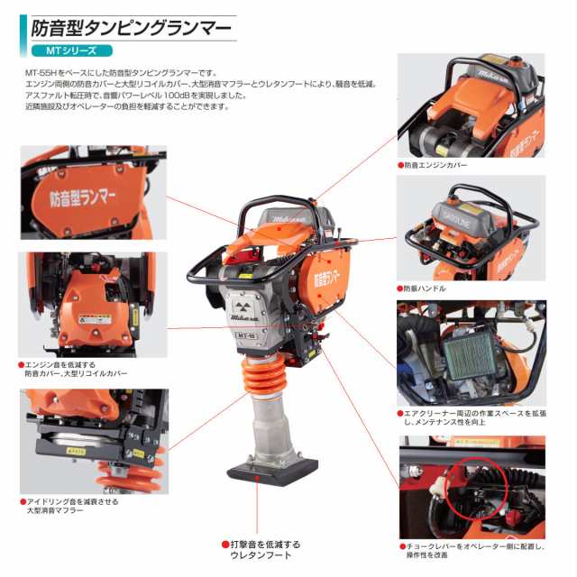 三笠産業 タンピングランマー MT-55H-SGK 防音型 転圧機 ランマー 締め固め 締固め 転圧 エンジン式 エンジン タンピング ランマ  建設作の通販はau PAY マーケット - 建機ランド | au PAY マーケット－通販サイト