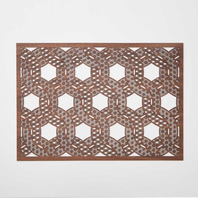 YUI（結）A1サイズ  ウォールアート　日本製　※受注生産商品　ドラマ「王様に捧ぐ薬指」美術提供商品　組子細工 和モダン WOODウォールアート プレゼント 新築お祝い 還暦お祝い 和風ウォールアート 和 壁飾 インテリア オブジェ 縁起物 新年 玄関 アート 開運の通販は