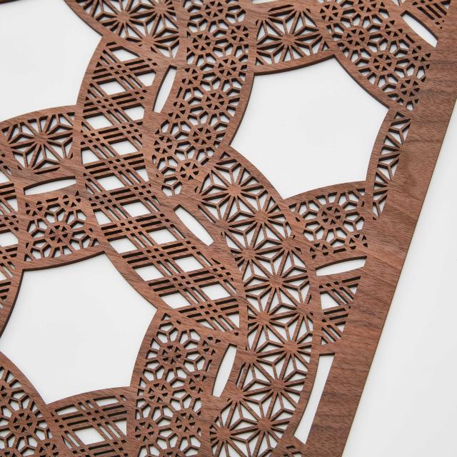 YUI（結）A1サイズ  ウォールアート　日本製　※受注生産商品　ドラマ「王様に捧ぐ薬指」美術提供商品　組子細工 和モダン WOODウォールアート プレゼント 新築お祝い 還暦お祝い 和風ウォールアート 和 壁飾 インテリア オブジェ 縁起物 新年 玄関 アート 開運の通販は