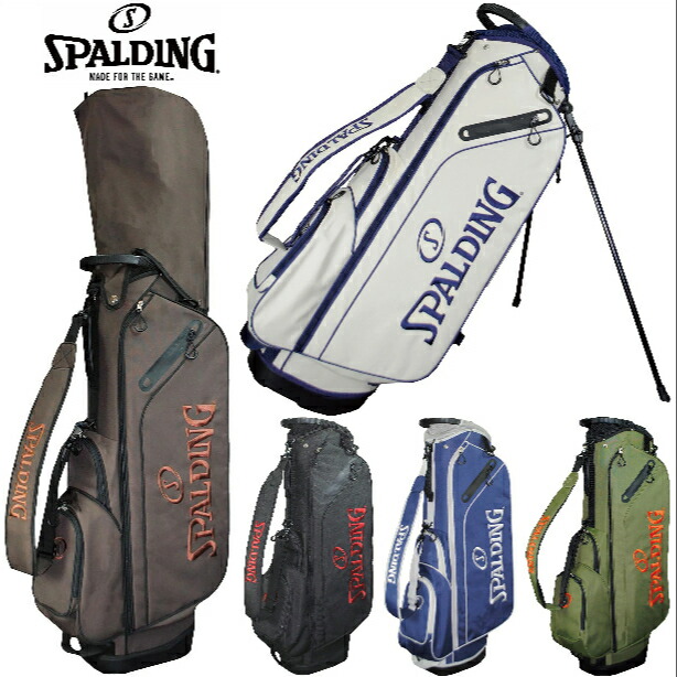 SPALDING スポルディング ゴルフ 9.5型スタンド式キャディバッグ アイボリー / カーキ / ネイビー / ブラック / ダークブラウンの通販は