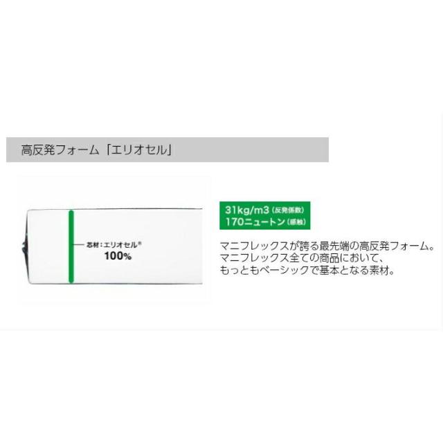 マニフレックス 三つ折りマットレス セミダブル メッシュウィング 高反発 腰痛 ミッドブルー イタリア製