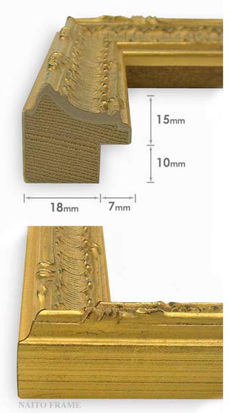 水彩額　9386/ゴールド　水彩F6（410×318mm）専用　前面ガラス仕様　マット付き｜au PAY マーケット