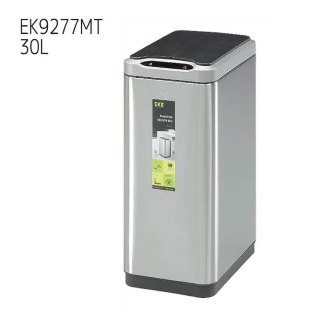 [送料無料]ゴミ箱 自動開閉 ダストボックス 30L EKO 両開き 蓋付き ゴミ箱 おしゃれ ファントム センサービン EK9277MT シルバー PHANTOM SENSOR BIN yokuの通販は