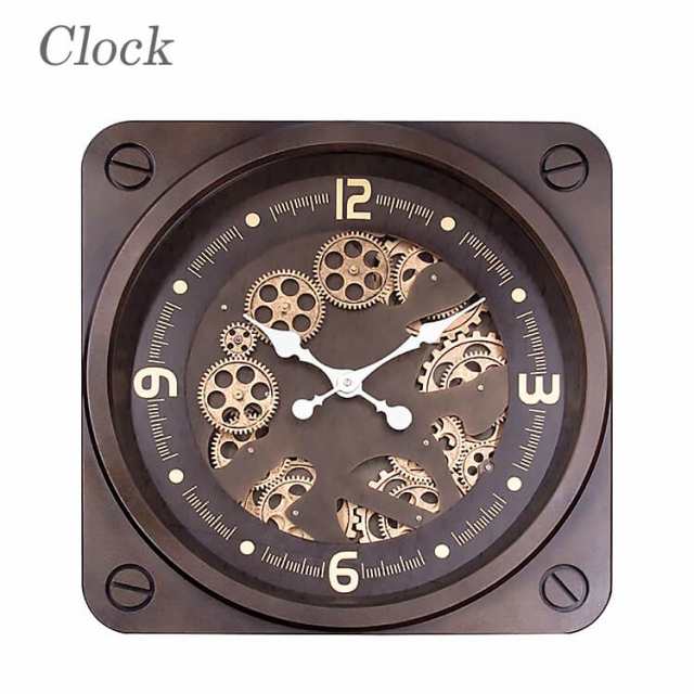 送料無料 時計 壁掛け時計 おしゃれ 掛け時計 clock 歯車 gearclock クラシック インダストリアル アンティーク 50304 東洋石創 amz c-li