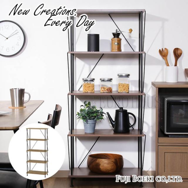 [送料無料]EZBOツイストロック オープンラック 5段 MBR 見せる収納 ダークブラウン ナチュラル 組立 シンプル 一人暮らし 新生活  不二貿易の通販は 7,454円