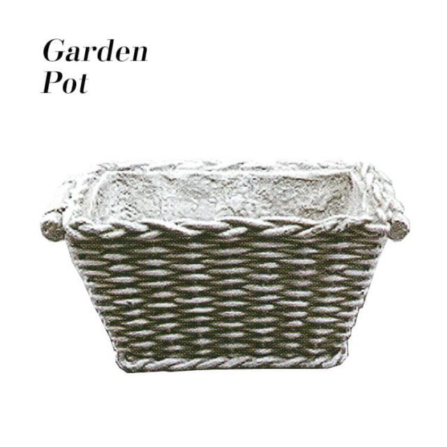 [送料無料]ガーデンポット プランター レジン製 ガーデニング 鉢 花受け バスケット風 フラワーポット フラワーベース 置物 エクステリア インテリア 庭 装飾 ローマン アンティークの通販は 6,364円