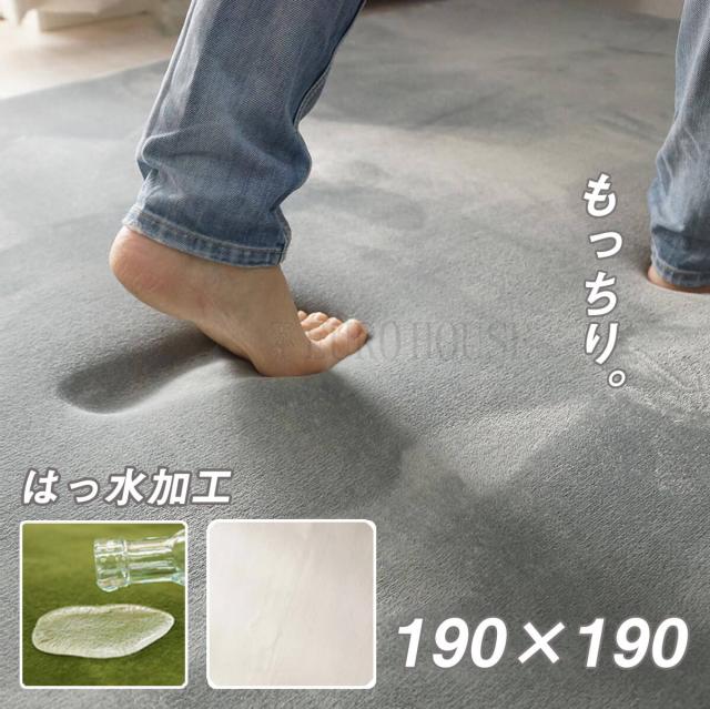 [送料無料]ラグ カーペット ホリデープラス 190x190 スノー ホワイト はっ水 低反発 リビング ホットカーペット対応 洗濯 簡単お手入 短毛 グラムスタイルの通販は