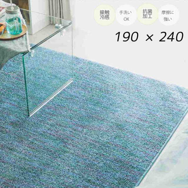 [送料無料]ラグ カーペット オアシス ブルーミックス 190×240 クール ひんやり 防ダニ 抗菌 防臭 すべり止め リビング グラムスタイルの通販は