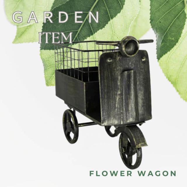 【送料無料】 フラワーワゴン 三輪車 黒 81435 収納 カバー 寄せ植え ガーデニング用品 ガーデン 庭 玄関 東洋石創
