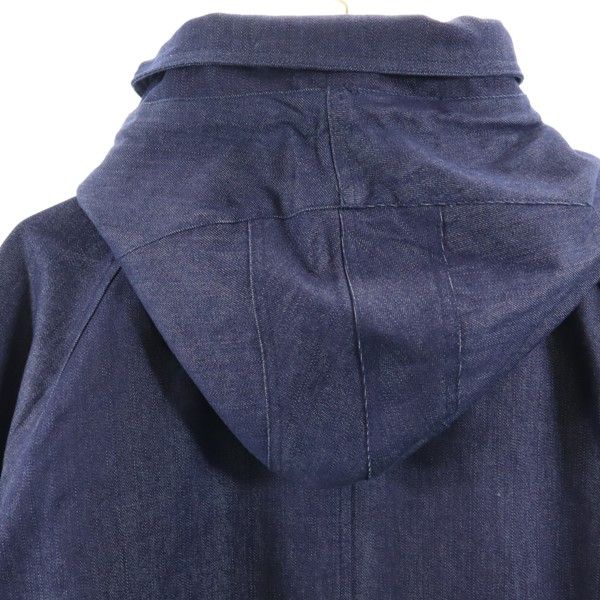 新品 エイチビー ビッグフード シルキー デニム モッズコート XL インディゴ ブルー HB ロングコート デニムジャケット メンズ_5
