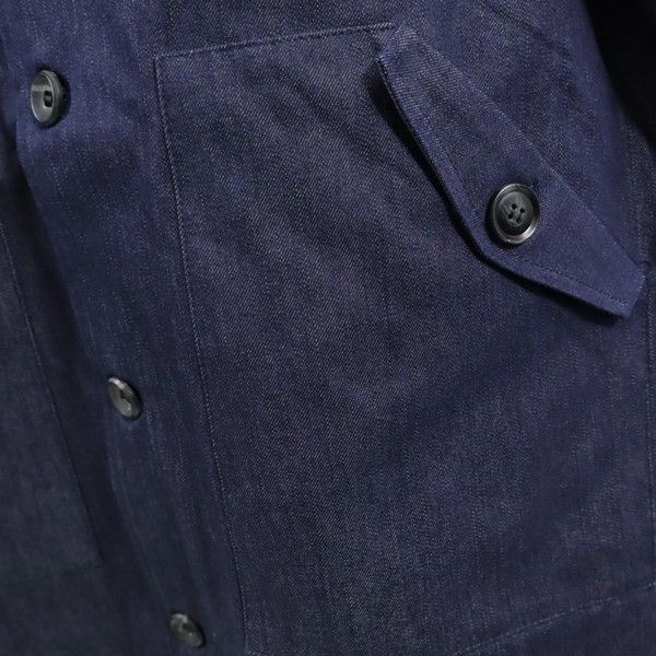 新品 エイチビー ビッグフード シルキー デニム モッズコート XL インディゴ ブルー HB ロングコート デニムジャケット メンズ 新品 エイチビー ビッグフード シルキー デニム モッズコート XL