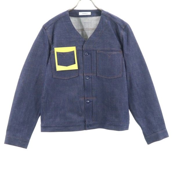 未使用 ジョンブル 日本製 ノーカラー デニムジャケット 38 Johnbull 