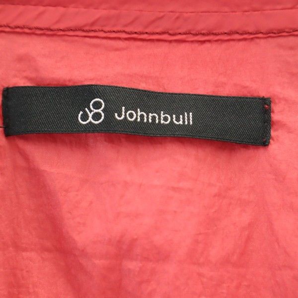 古着 未使用 Johnbull ジョンブル 長袖 ガーメントダイ ジップパーカー M 赤 ナイロン メンズ 未使用 ジョンブル 長袖 ガーメントダイ ジップパーカー M 赤 Johnbull