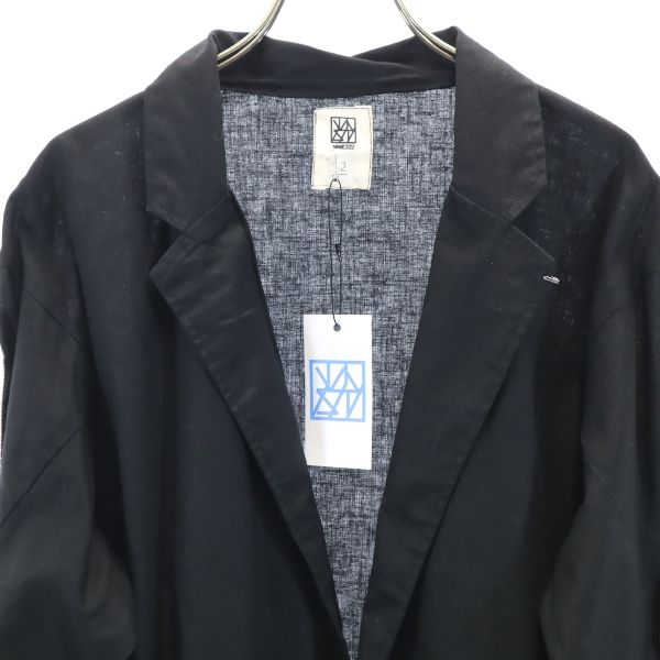 未使用 バースト222 19ss リネンミックス ライン入 長袖 ジャケット 2 ブラック vast222 メンズ 未使用 バースト222 19ss リネンミックス ライン入 長袖 ジャケット 2