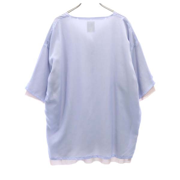 未使用 バースト222 20ss 半袖 重ね着風 スキッパー カットソー 2 ブルー vast222 メンズの通販は