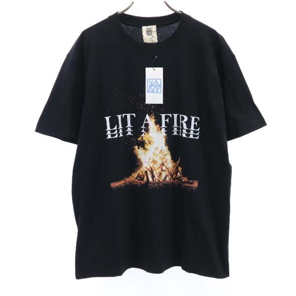 未使用 バースト222 20ss FIRE プリント 半袖 Tシャツ 2 ブラック vast222 ラバーソウル メンズの通販は 7,379円