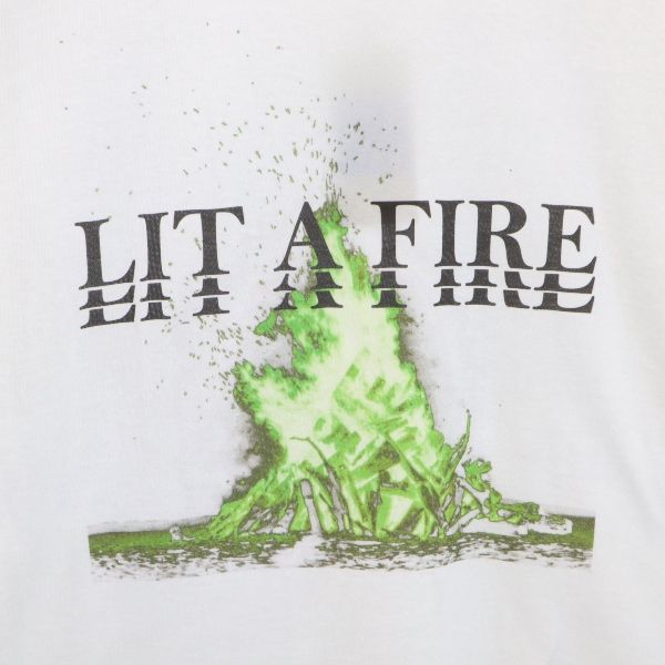 未使用 バースト222 20ss FIRE プリント 半袖 Tシャツ 2 ホワイト