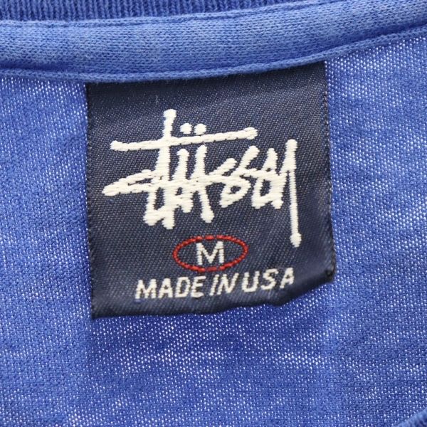 STUSSY ステューシー 90s 紺タグ USA製 プリント 半袖 Tシャツ M