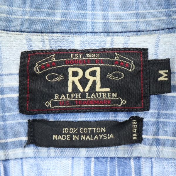 RRL ダブルアールエル 90s 黒タグ 初期タグ 赤三ツ星 チェック柄 半袖