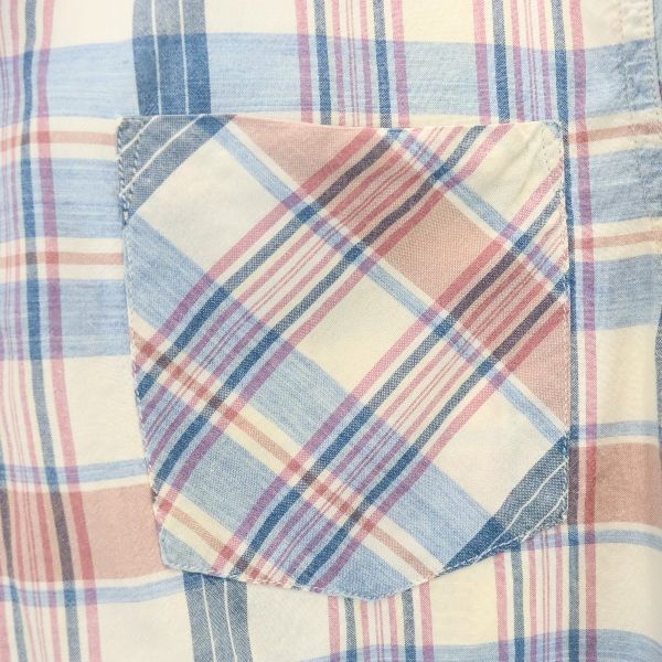 RRL ダブルアールエル 黒タグ 一ツ星 チェック柄 半袖 シャツ S ネイビー×ピンク RALPH LAUREN メンズ_5