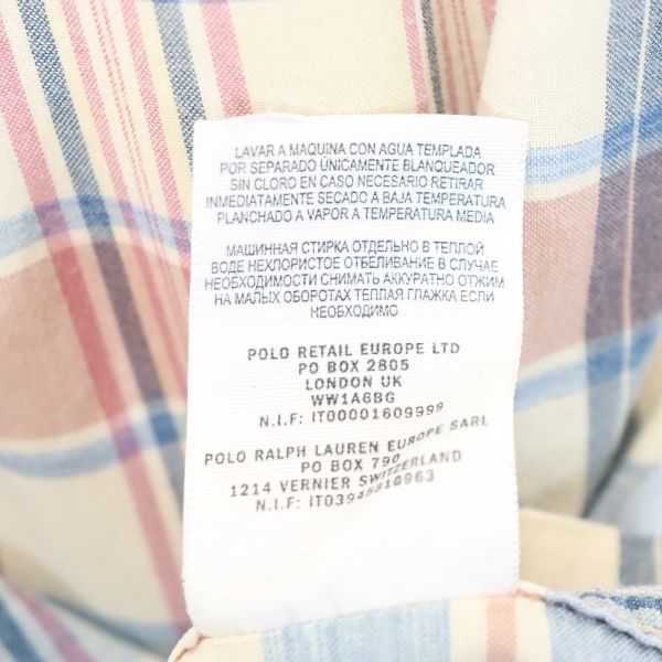 RRL ダブルアールエル 黒タグ 一ツ星 チェック柄 半袖 シャツ S ネイビー×ピンク RALPH LAUREN メンズ_8