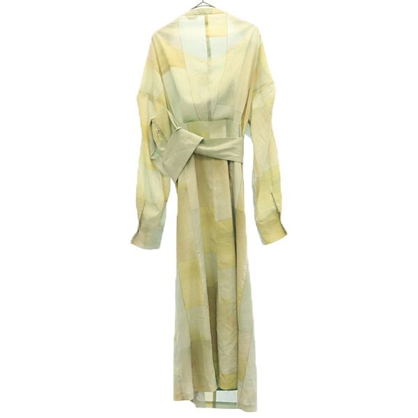 クラネ 総柄 長袖 デザイン ワンピース グリーン系 CLANE サイドジップ レディース クラネ 総柄 長袖 デザイン ワンピース グリーン系 CLANE サイドジップ