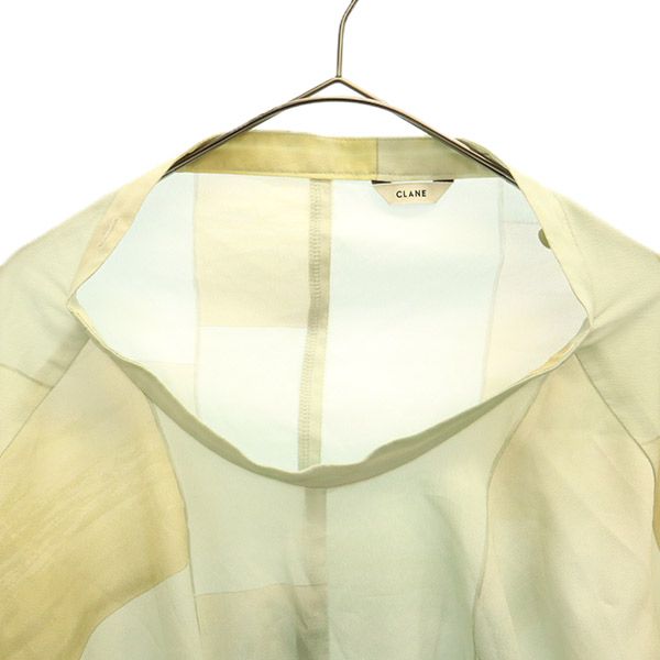 クラネ 総柄 長袖 デザイン ワンピース グリーン系 CLANE サイドジップ