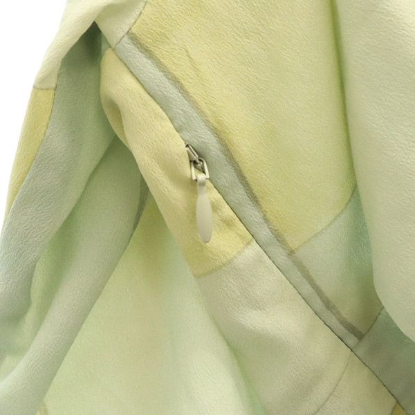 クラネ 総柄 長袖 デザイン ワンピース グリーン系 CLANE サイドジップ