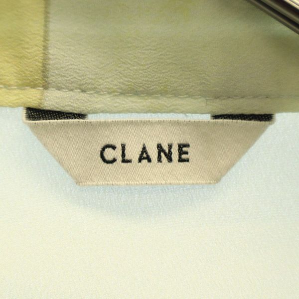 クラネ 総柄 長袖 デザイン ワンピース グリーン系 CLANE サイドジップ