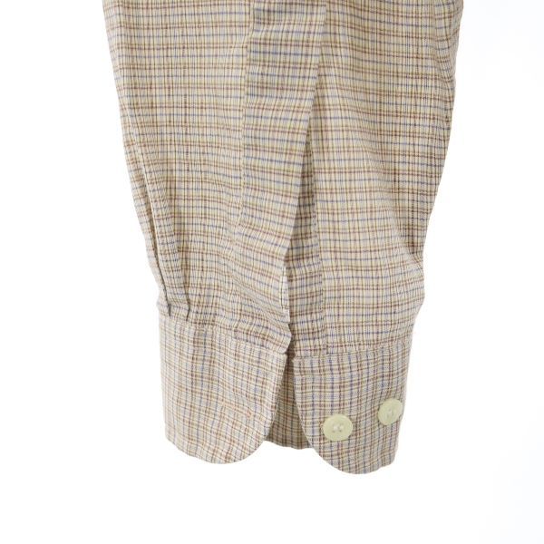 イヴサンローラン 80s 90s オールド チェック柄 長袖 シャツ 15 1／2 34-35 茶系 YVES SAINT LAURENT ワイシャツ メンズ_3