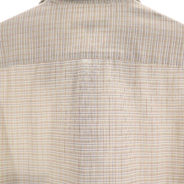 イヴサンローラン 80s 90s オールド チェック柄 長袖 シャツ 15 1／2 34-35 茶系 YVES SAINT LAURENT ワイシャツ メンズ_4