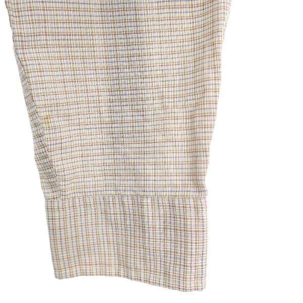 イヴサンローラン 80s 90s オールド チェック柄 長袖 シャツ 15 1／2 34-35 茶系 YVES SAINT LAURENT ワイシャツ メンズ_5