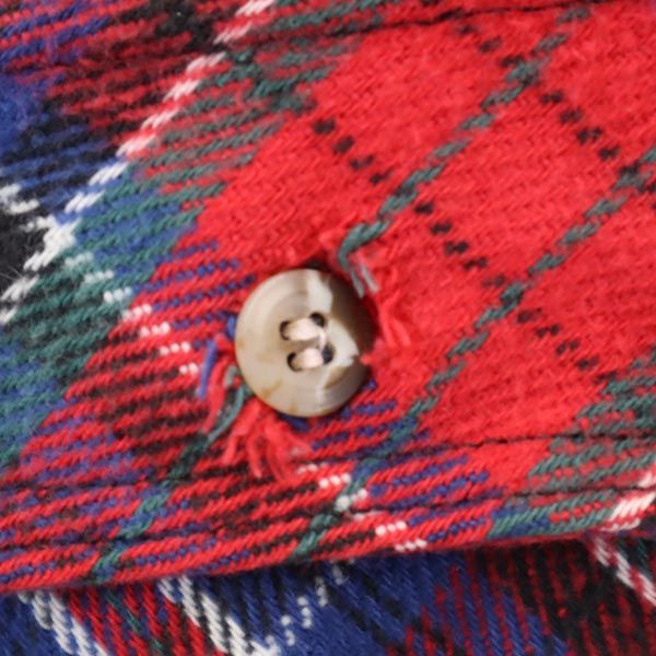 メルトン 70s ヴィンテージ USA製 チェック 長袖 ネルシャツ L 赤系