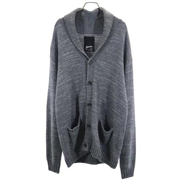 デンハム ウールブレンド 長袖 コットンニット ショールカラー カーディガン L グレー系 DENHAM メンズ